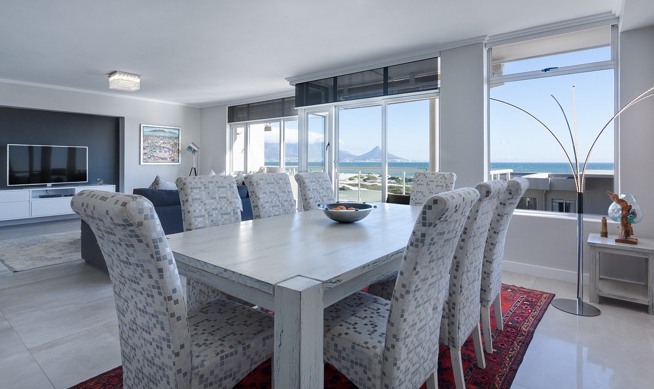 Spacious living room in a Munyonyo Suites apartment